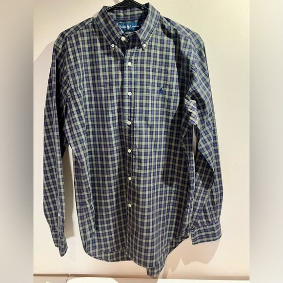 VTG Polo Ralph Lauren Plaid Long Sleeve Button Down Shirt Classic Fit Size M - Picture 1 of 11